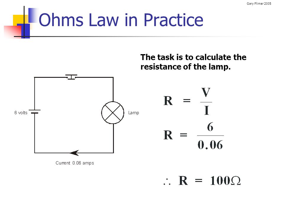 Ohm s law and single resistor circuit
